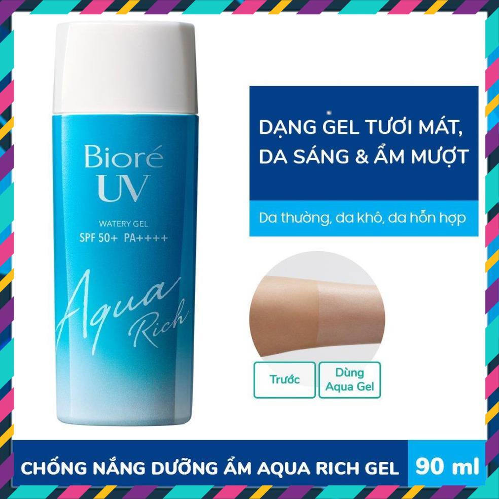 Kem chống nắng Biore Nhật Bản dạng gel màng nước dưỡng ẩm Bioré UV Aqua Rich Gel SPF50  90ml