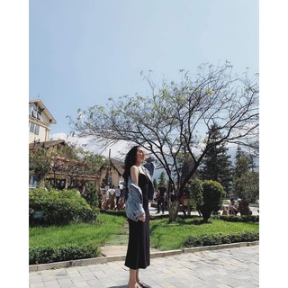 váy body dài 2 dây thần thánh