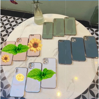 Ốp Bóng Viền Vàng Đồng dành cho 6/6s/7/8/Plus/X/Xsmax/11/11pro/promax