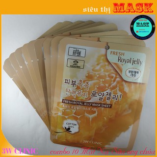 Combo 10 Miếng Mặt Nạ Dưỡng Da Chống Lão Hóa Chiết Xuất Sữa Ong Chúa 3w clinic