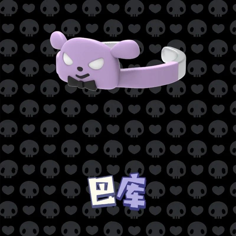 SANRIO Set 2 Nhẫn Hở Họa Tiết Kuromi Dễ Thương Cho Nữ