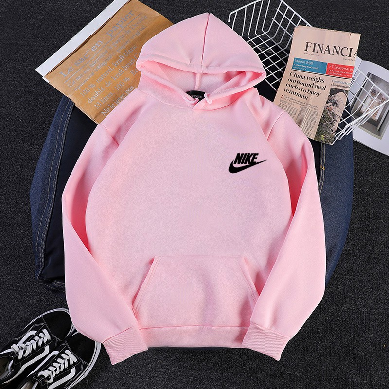 Áo khoác hoodie họa tiết Nike tay dài dáng rộng thời trang mùa thu phong cách hàn quốc dành cho cặp đôi