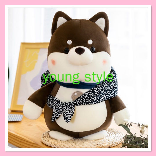 Gấu bông teddy bear chó Shiba Rời khỏi nhà, chó nhồi bông Shiba Inu lang thang phiêu bạc cực đáng yêu