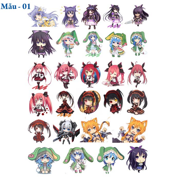 Sticker/ hình dán anime Date A live