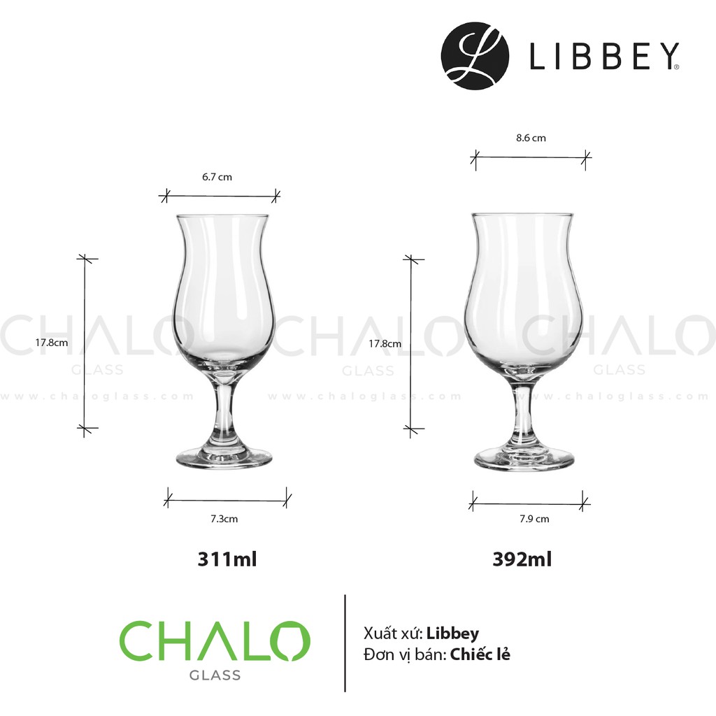 [Chính hãng] Ly thủy tinh Poco Libbey Grande - 315ml - 392ml - 3715 - 3717