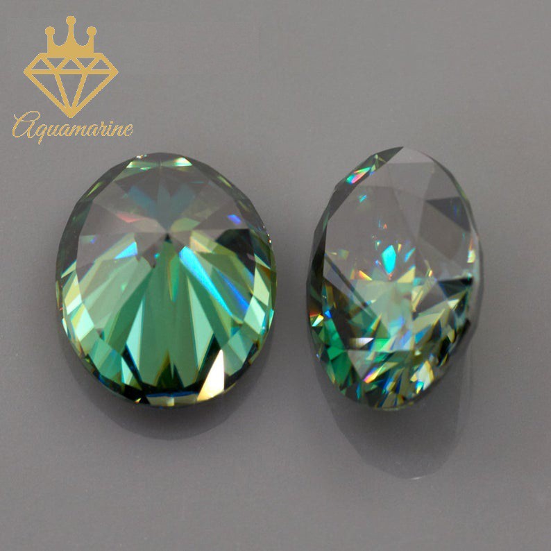 Kim cương nhân tạo Moissanite Oval Green