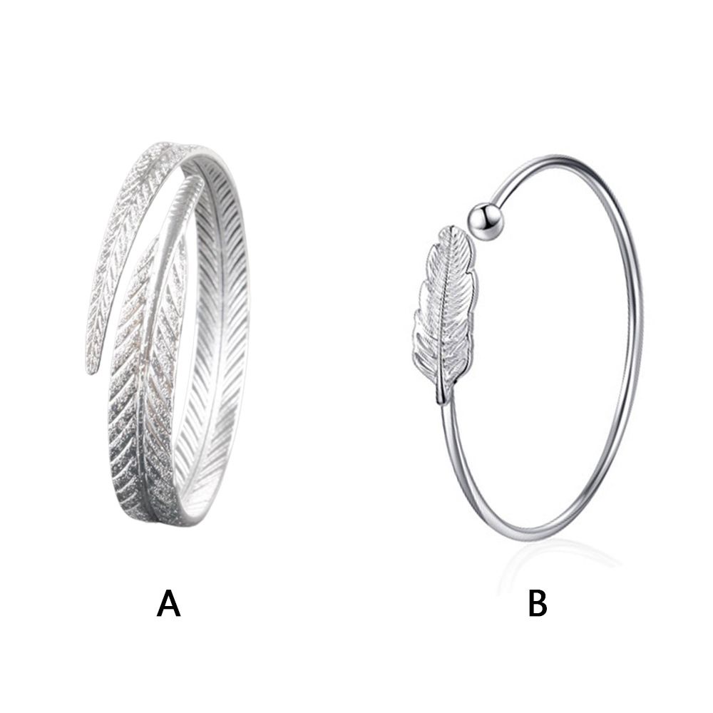 Vòng Đeo Tay Bạc 925 Hình Lông Vũ Thời Trang Dành Cho Nữ