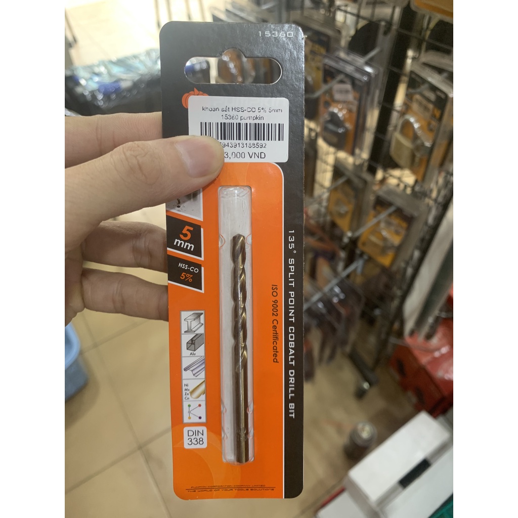 Khoan sắt HSS - CO 5% Pumpkin