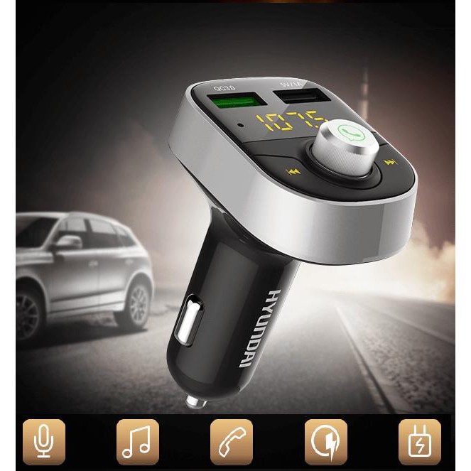 Đầu sạc đa năng trên ô tô Bluetooth Hyundai MP3 USB QC3.0 - Home and Garden