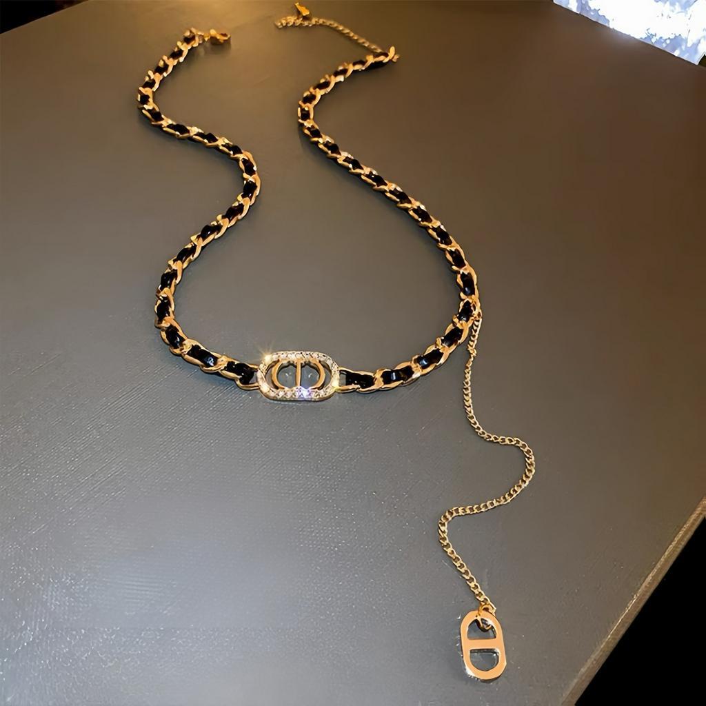 N3-311 Choker CD đan mặt đá