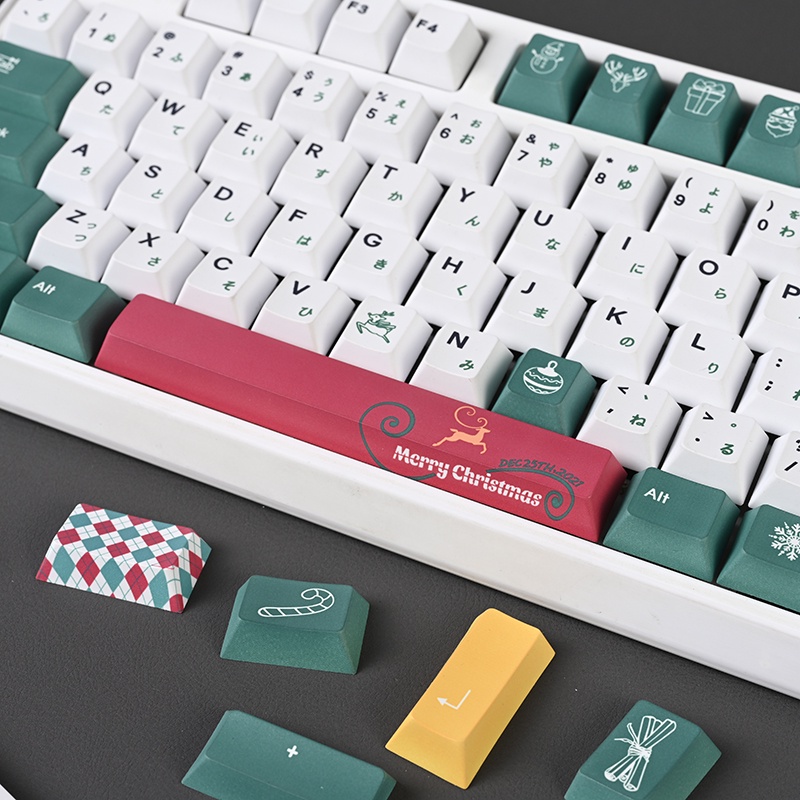 Giáng sinh Keycaps Cherry Profile PBT DYE-SUB Bàn phím cơ Keycaps Nhật Bản Keycaps 135 phím Quà tặng giáng sinh