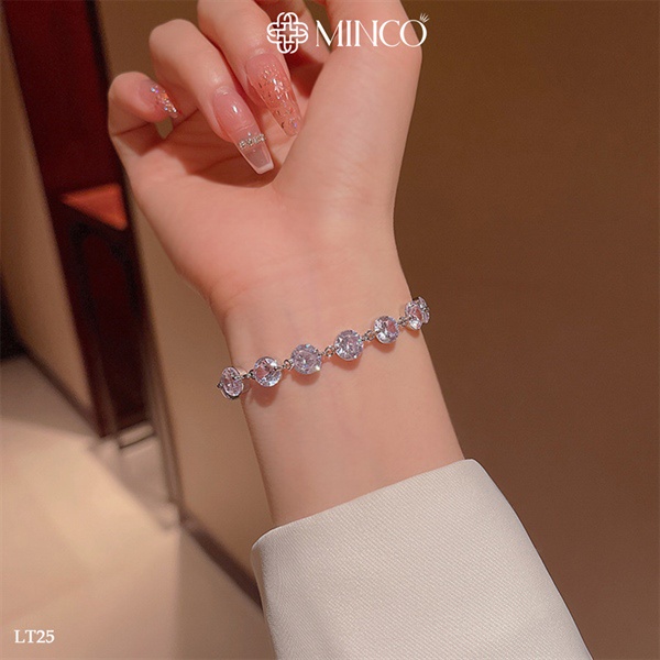 Lắc Tay nữ Minco Accessories Đá Tròn Bling phụ kiện thời trang đẹp phong cách Hàn Quốc LT25