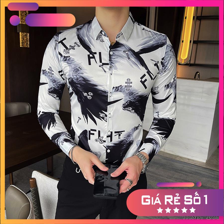 Áo sơ mi TSM Họa Tiết cánh chim thời thượng mã 105 và 106