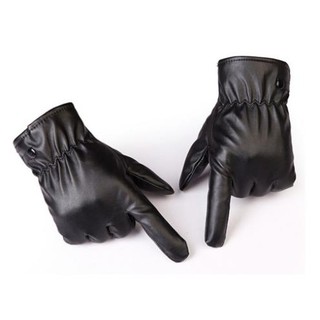 Găng tay da cảm ứng mùa đông lót nỉ giữ ấm dành cho nam/nữ