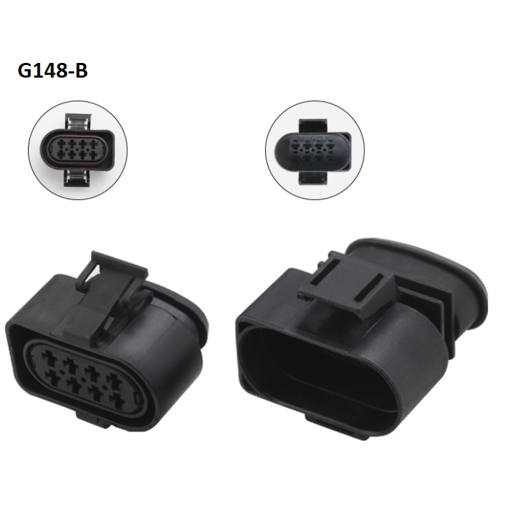 G148-Giắc cắm 8 lỗ chống thấm nước màu đen 3.5mm