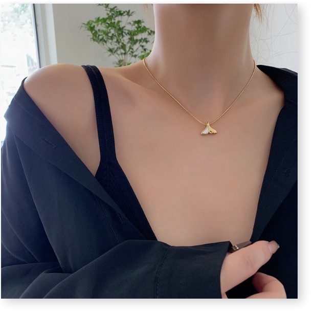 Dây chuyền titan dây mì đuôi cá phối xà cừ TT5724 - CAM KẾT KHÔNG GỈ, KHÔNG BAY MÀU - BẢO HÀNH 12 THÁNG.