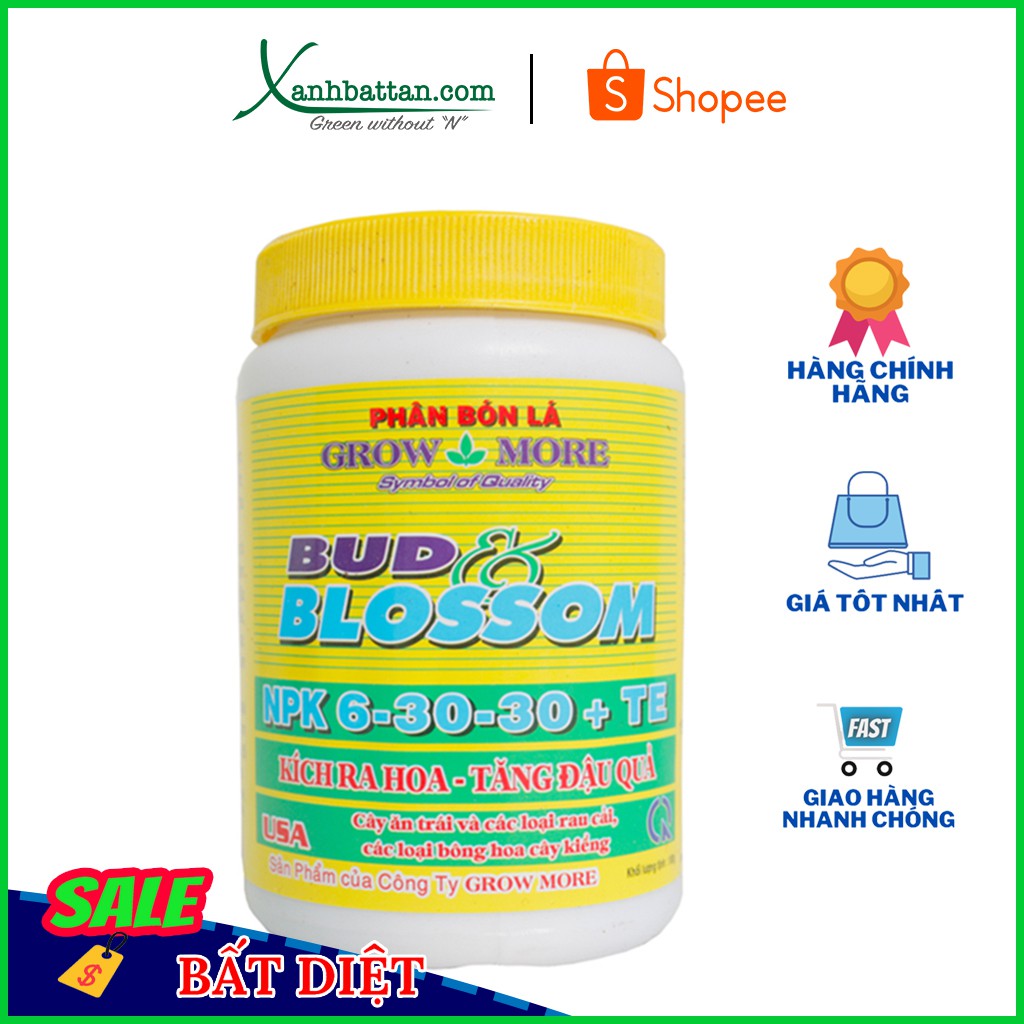 Phân Bón NPK Growmore Bud Blossom 6-30-30+TE Lọ 100 Gram