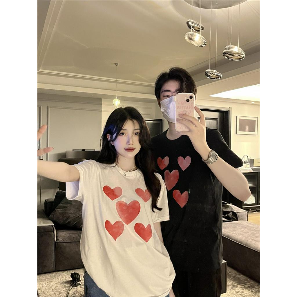 Áo Thun Cộc Tay In Hình Trái Tim 63528