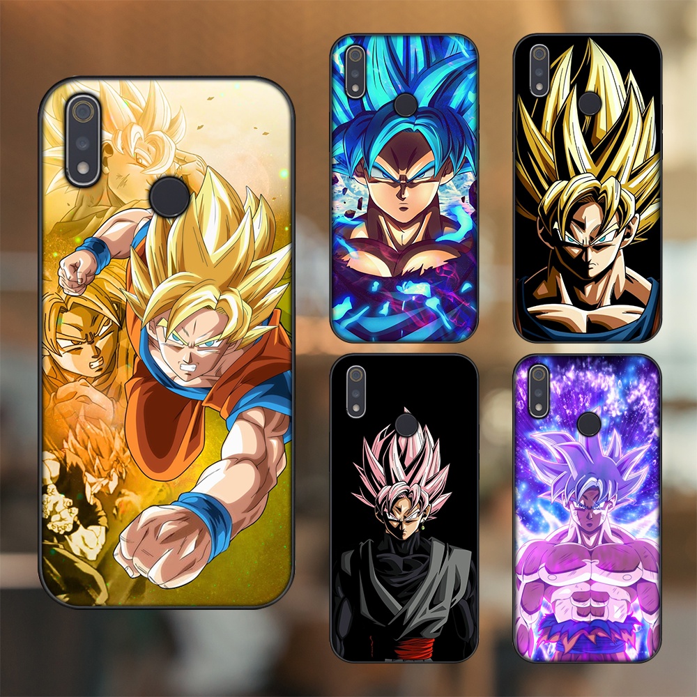 Ốp lưng Realme 3, 3 Pro viền đen in hình Goku Dragon Ball