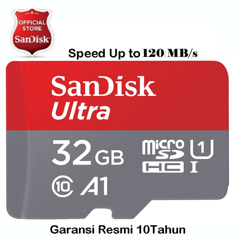 Thẻ Nhớ Sandisk Ultra Microsdhc Uhs-i 32gb / 120mb / S A1-10 Năm