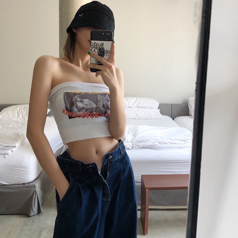 Áo Quây Croptop Nữ Màu Đen Trắng Chất Cotton Siêu Co Dãn Mặc Đi Tập Thể Thao Sexy Phong Cách Bụi Đường Phố