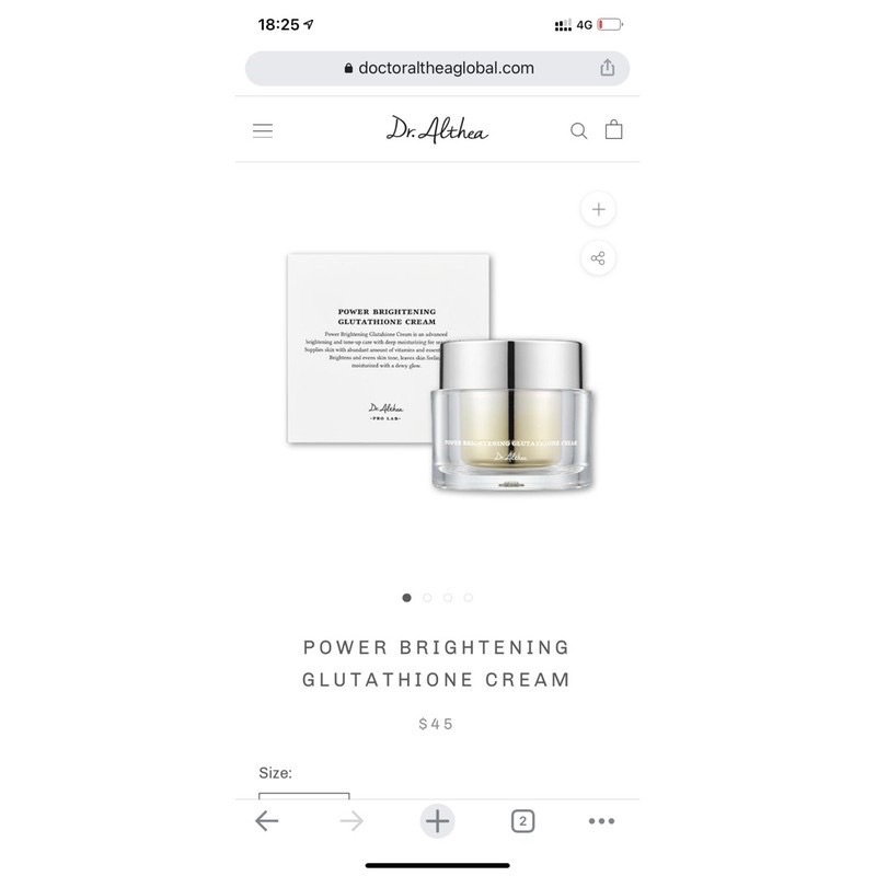 Kem dưỡng trắng DR.ALTHEA Power Brightening Glutathione Cream