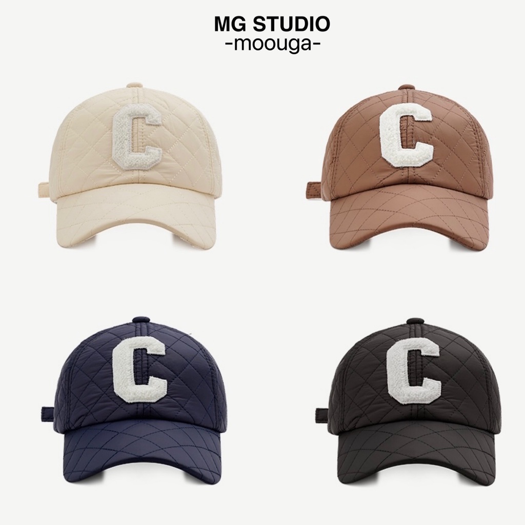 Nón kết MG STUDIO họa tiết thêu chữ C hỗ trợ giữ ấm áp có 4 màu sắc tuỳ chọn
