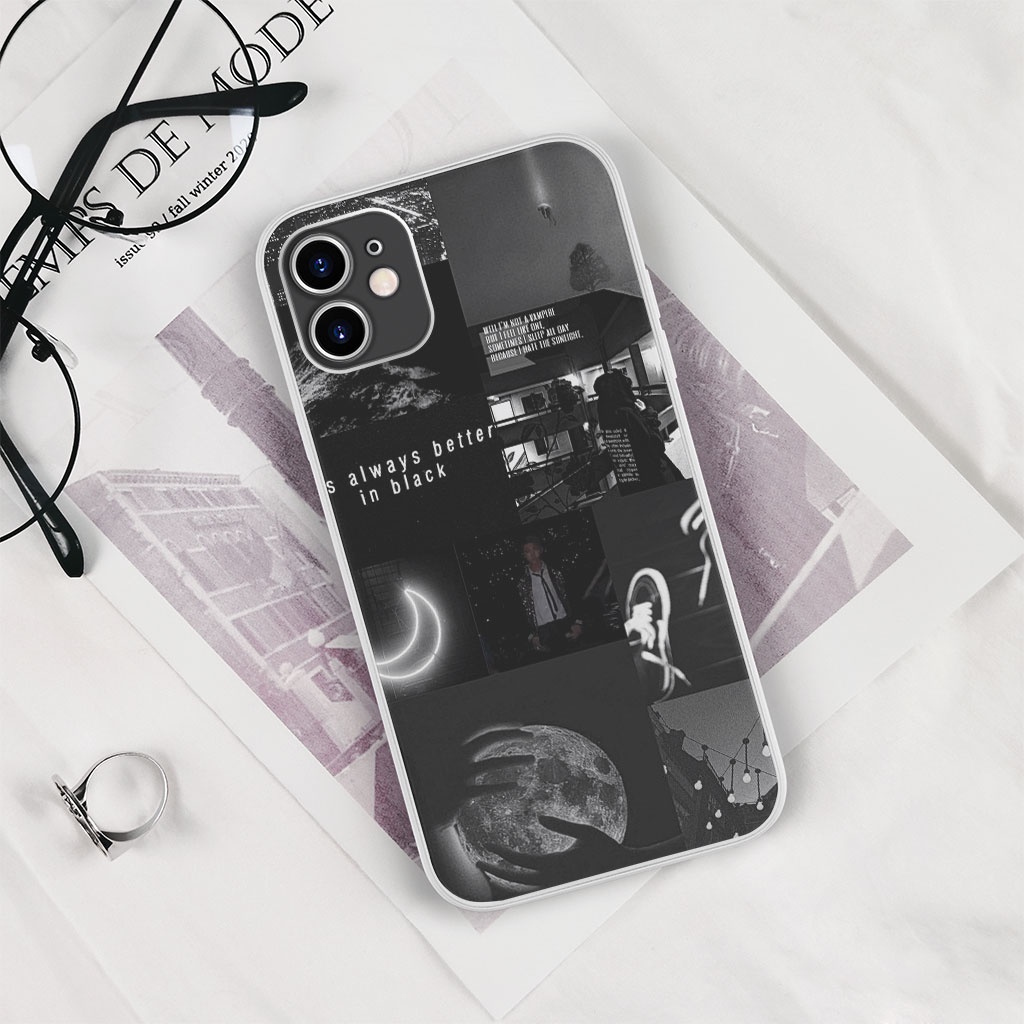 Ốp Lưng It's always in black Màu đen u buồn cho Iphone 5 6 7 8 Plus 11 12 Pro Max X Xr PAP20210456