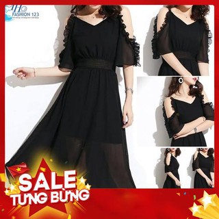 Đầm nữ váy đầm dự tiệc xoè voan cao cấp đi dự tiệc dạo phố màu đen -Hàng nhập khẩu