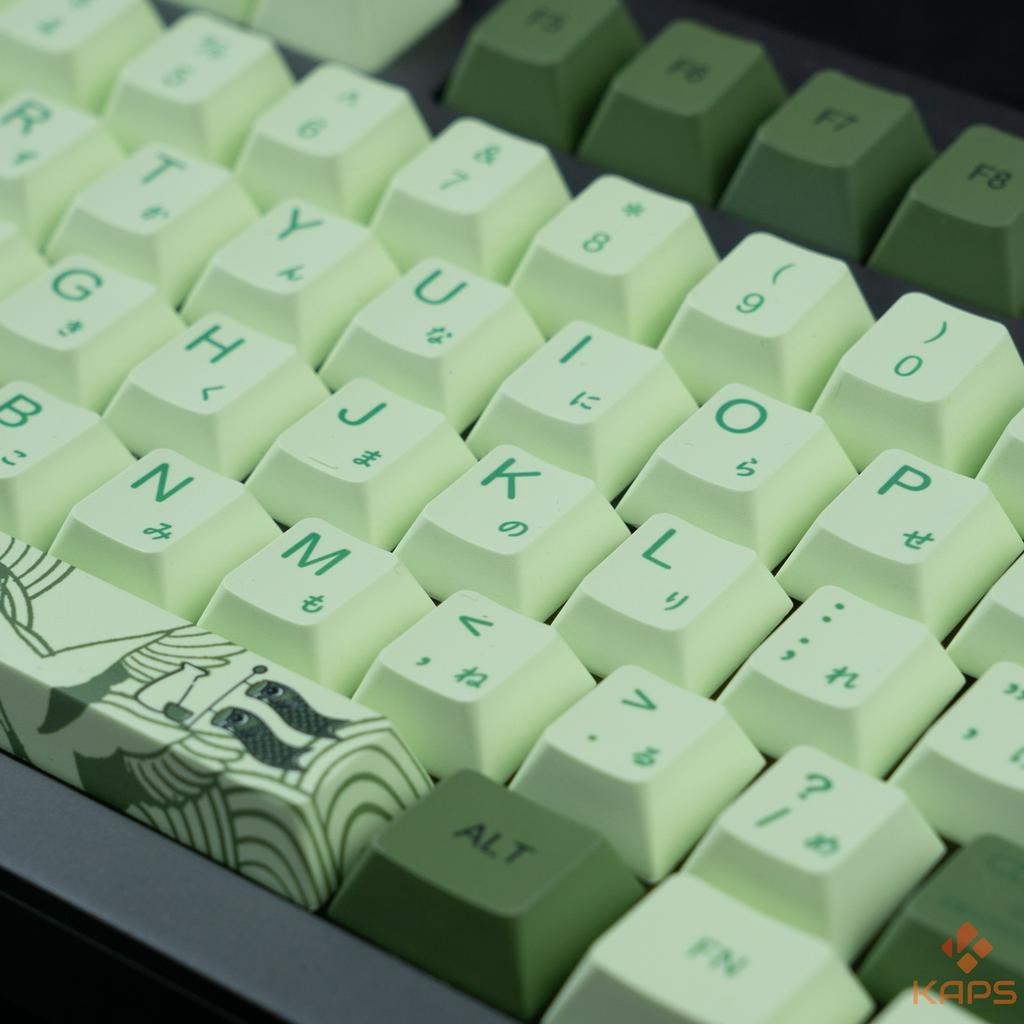 Keycap Matcha PBT profile Cherry in dyesub 124 nút cho bàn phím cơ layout 108/104/98/87/84/75/68/64/61