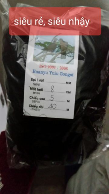 Lưới bẫy cò, cu dài 30m_40m_50m cao 5m mắt 8cm