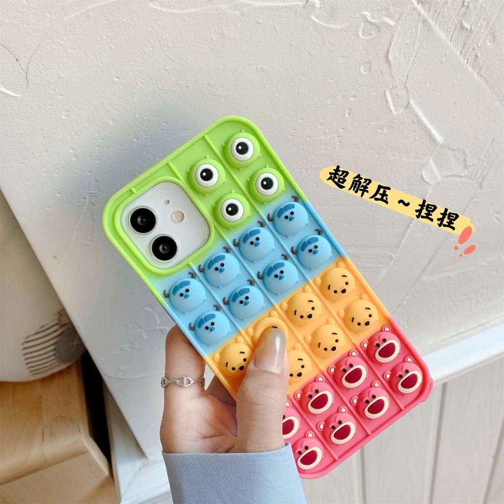 Ốp Điện Thoại Silicon Đồ Chơi Bóp Nhấn Họa Tiết Hoạt Hình Cho iPhone 11 12 13 Pro Max X Xs Xr 6 6s 7 8 Plus | BigBuy360 - bigbuy360.vn