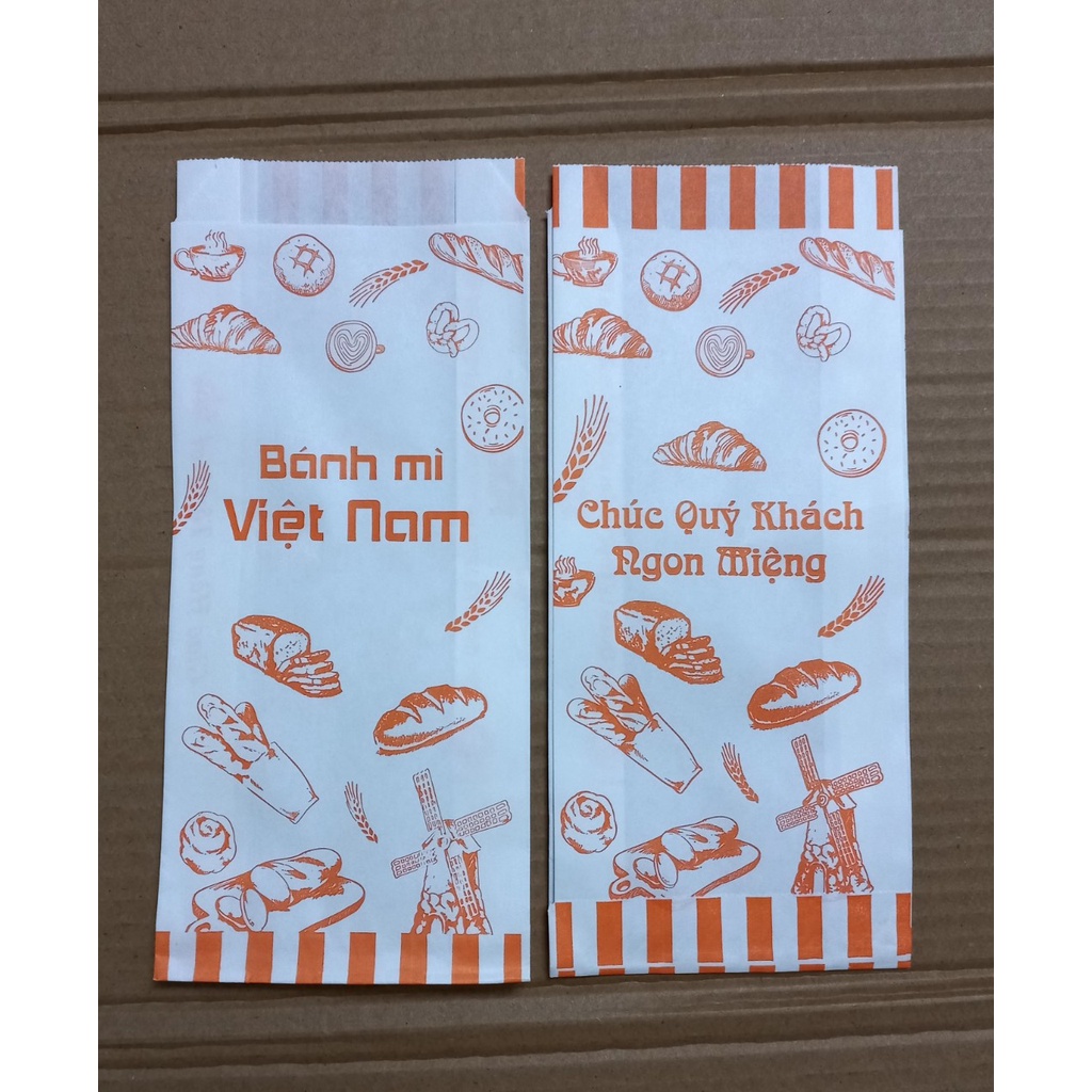 500 cái túi giấy Bánh mì in sẵn