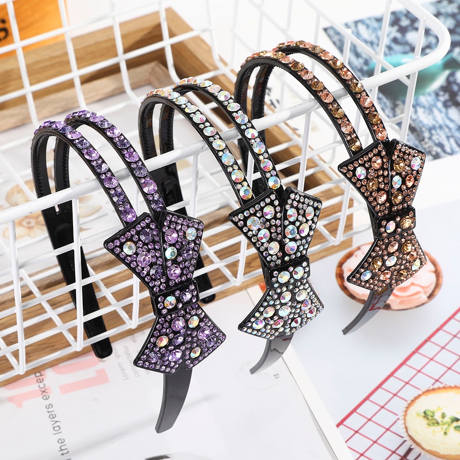 Băng Đô Nhựa Đính Đá Pha Lê Phong Cách Retro Hàn Quốc Cho Nữ