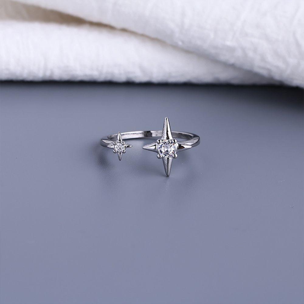 Nhẫn Hở Đính Đá Zircon Phong Cách Punk Cổ Điển Sáng Tạo Thanh Lịch Dành Cho Bạn Nữ