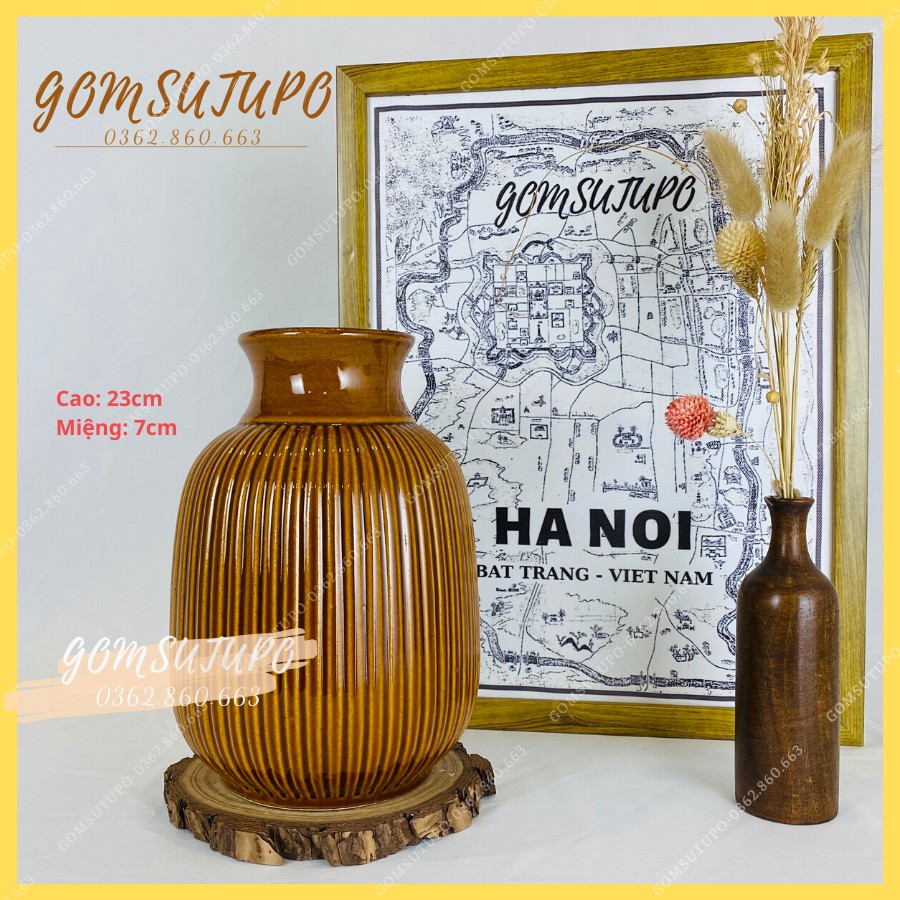 Bộ 3 Lọ Hoa Decor - Gốm Sứ Bát Tràng - Bình Hoa - gomsutupo - Gốm Sứ TUPO - Trang Trí