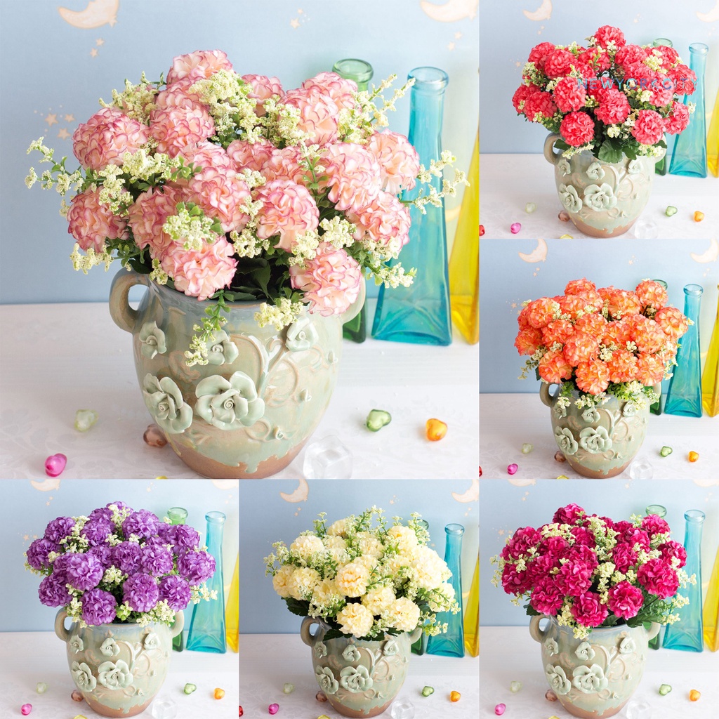 Nyc 1 Bó Hoa Cẩm Tú Cầu Giả 5 Đầu Bông Quyến Rũ Lâu Trôi Dùng Để Trang Trí Vườn