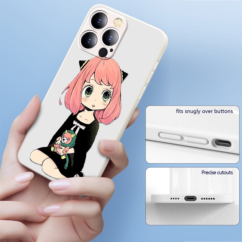 Ốp Điện Thoại Nhựa Dẻo In Hình Anime Spy×Family Với Cạnh Thẳng Cho iPhone 13 Pro Max 11 12 lPhone 7 8 Plus SE 2020