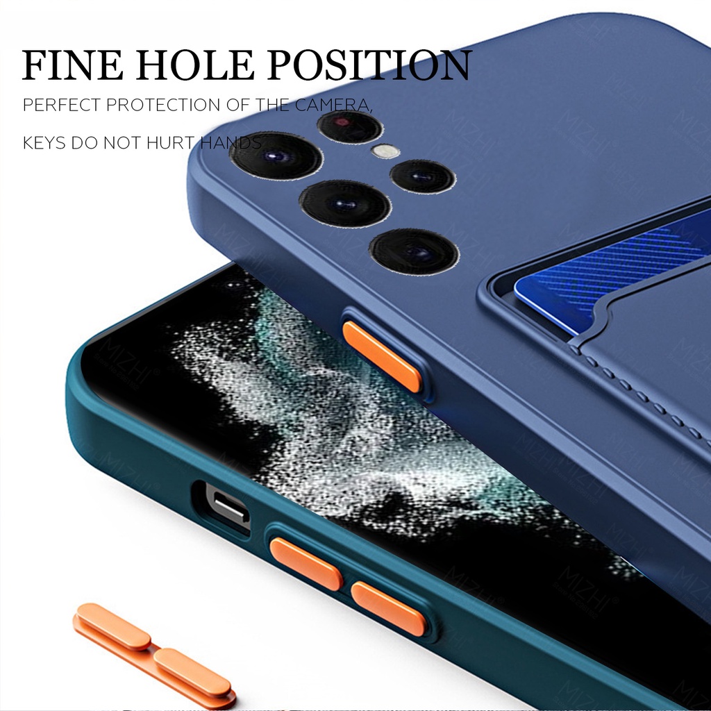 Bao đựng thẻ Samsung S22 Ultra Case Holder Wallet Coque Samsung galaxy S22 Ultra S22 Plus S22 Ốp silicon siêu chống sốc