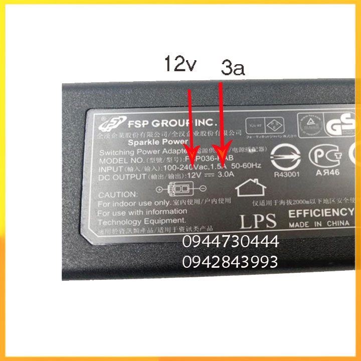 Adapter nguồn 12v cho thiết bị tường lửa Fortigate E60_hàng chất lượng