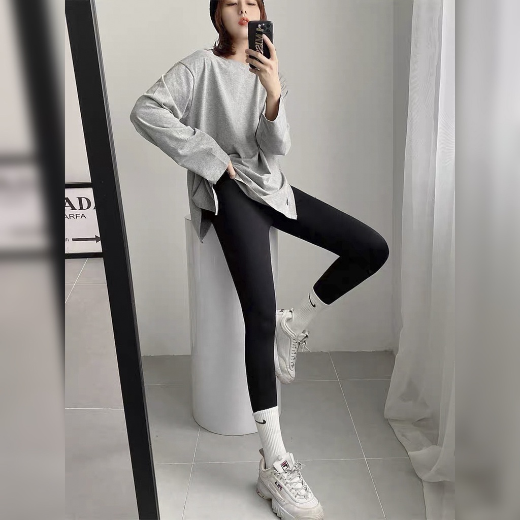 Quần legging nữ BECHIPI dài lưng cạp cao giữ nhiệt bigsize - QLG2214