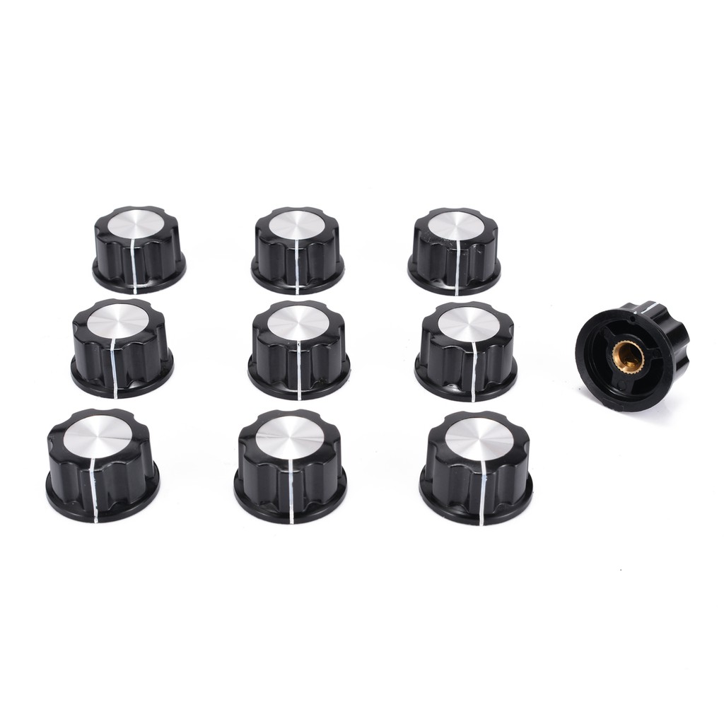 Bộ 10 Núm Vặn Điều Khiển Xoay Mới Cho Lỗ Đường Kính 6mm Chiết Áp Trục