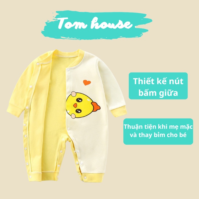 Body liền thân Dài Tay Thu Đông Cotton Họa Tiết Đáng Yêu Cho Bé Trai Bé Gái 𝟏𝟓𝐁𝐃𝐃