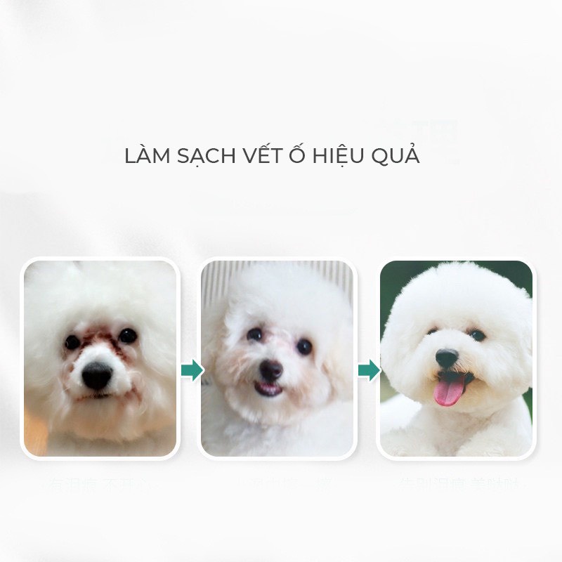 Khăn lau mắt, khăn lau tai , khăn làm sạch vết ố cho chó mèo chiết xuất bằng lô hội