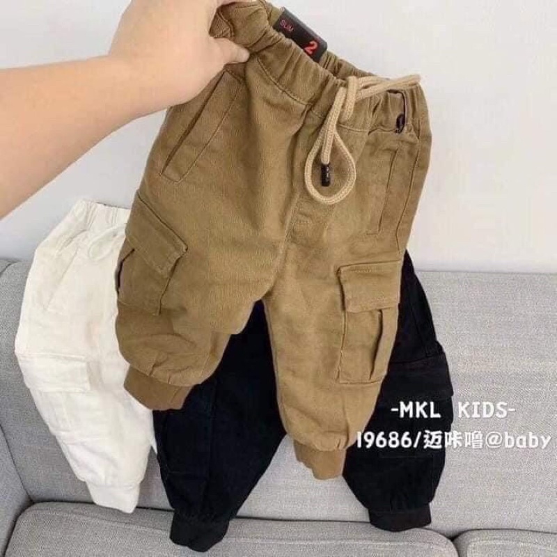 Quần kaki túi hộp trơn sành điệu cho bé trai bé gái - QKTHT