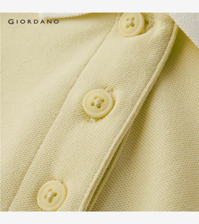 Áo Thun Polo Nữ GIORDANO 05311392 Ngắn Tay Co Giãn Màu Sắc Tương Phản | BigBuy360 - bigbuy360.vn