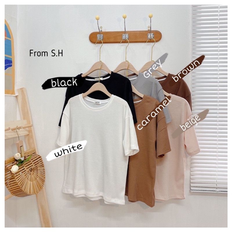 [ ẢNH THẬT ] Áo phông trơn basic cổ tròn cotton. Áo thun nữ vintage nhiều màu