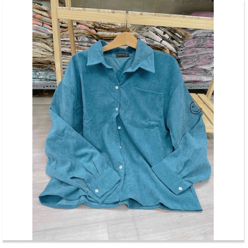 Áo khoác nhung kiểu sơ mi NỮ SIÊU XINH CHO CÁC CHỊ EM KHANH AN