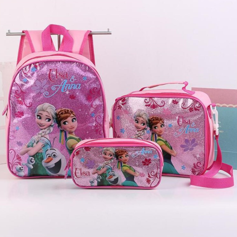 Set 3 Ba Lô + Túi Đựng Bút Xinh Xắn Cho Bé