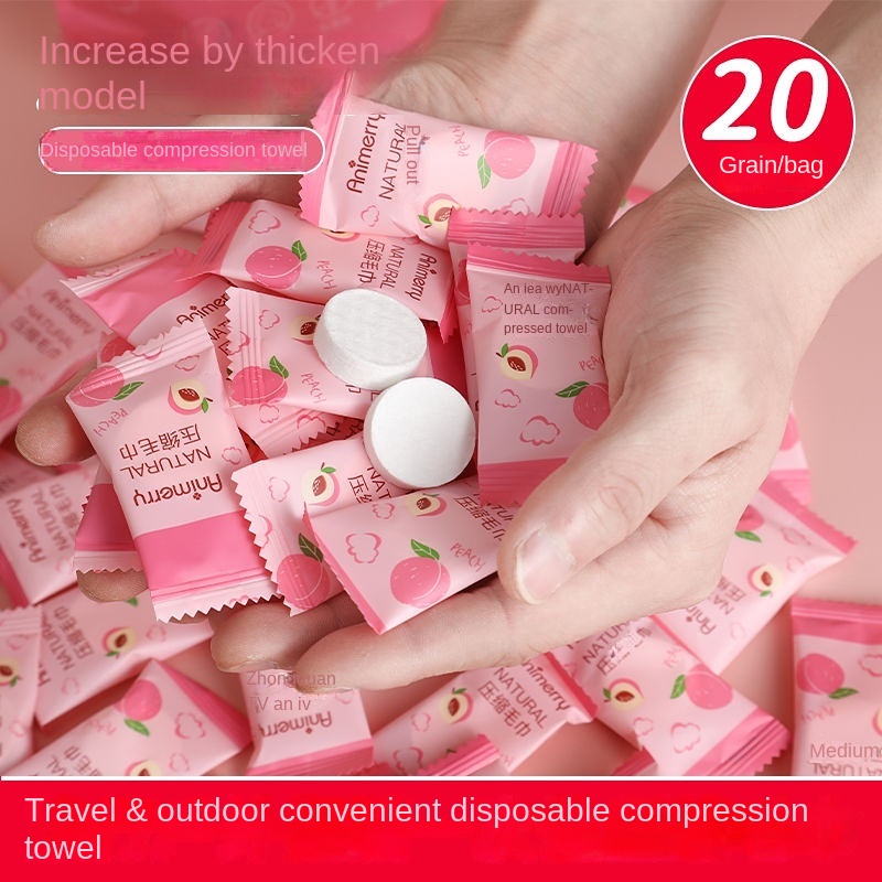 Khăn nén cotton nguyên chất dày dặn dùng một lần đa công dụng